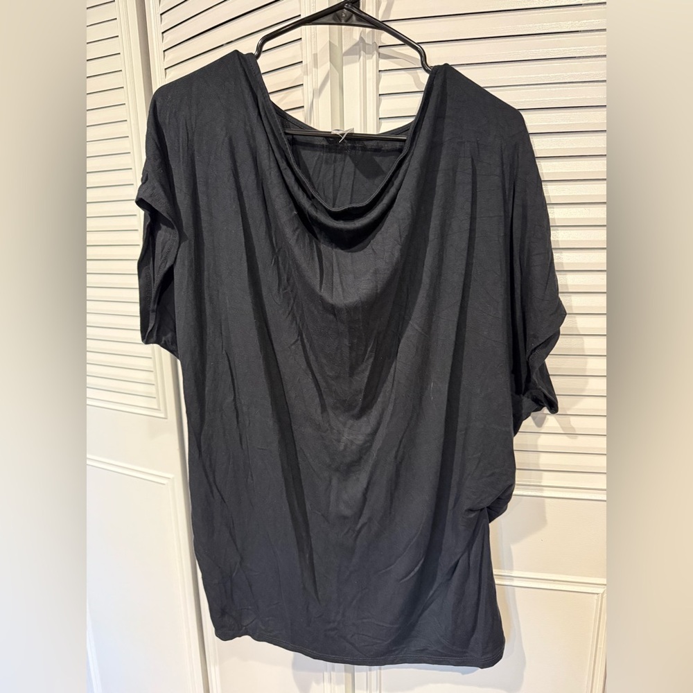 VENUS Black Asymmetrical Dolman Sleeve Tunic